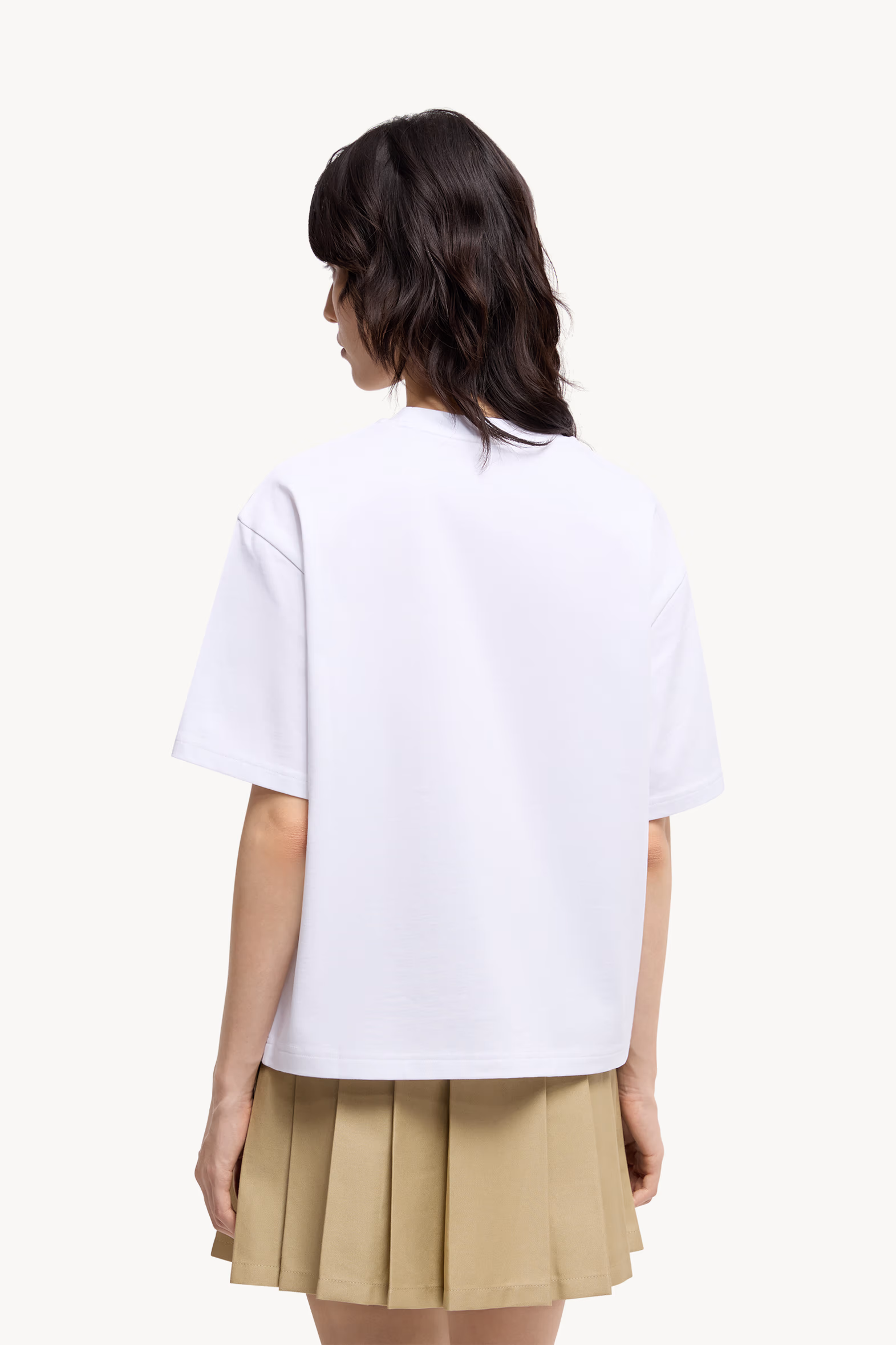Embroidered Cherry Logo Cotton T-Shirt Women White Moncler 5
